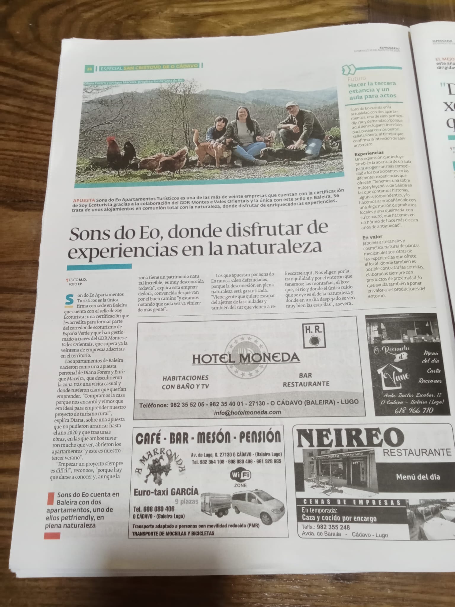 Sons do Eo en El Progreso: un refugio de ecoturismo en el corazón de Lugo